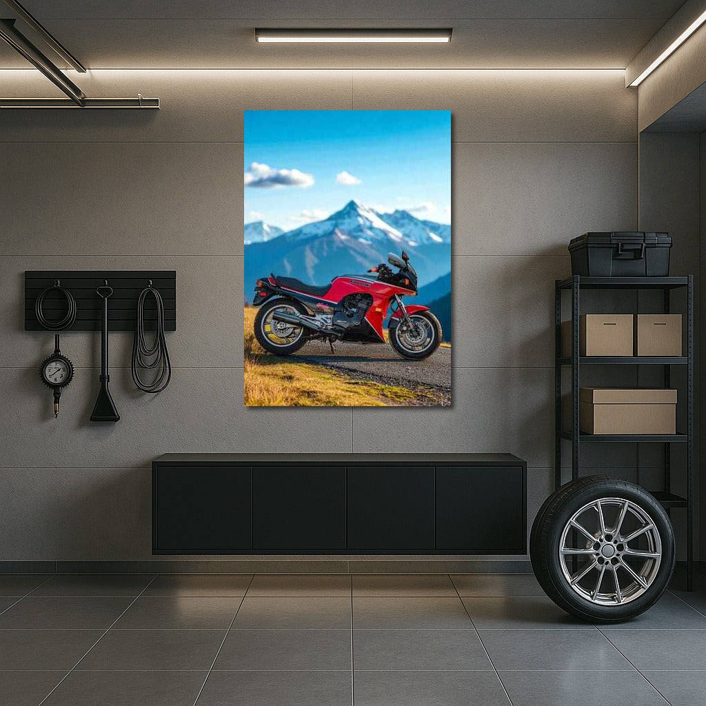 Kawasaki Ninja ZX900: Power against a mountain backdrop