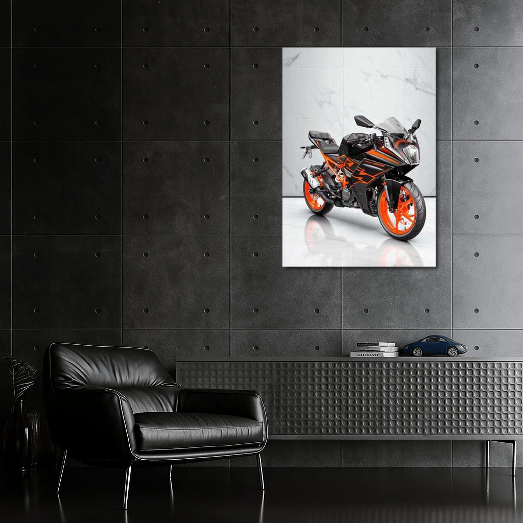 Speed and Style: KTM RC 125 on Marble Backdrop