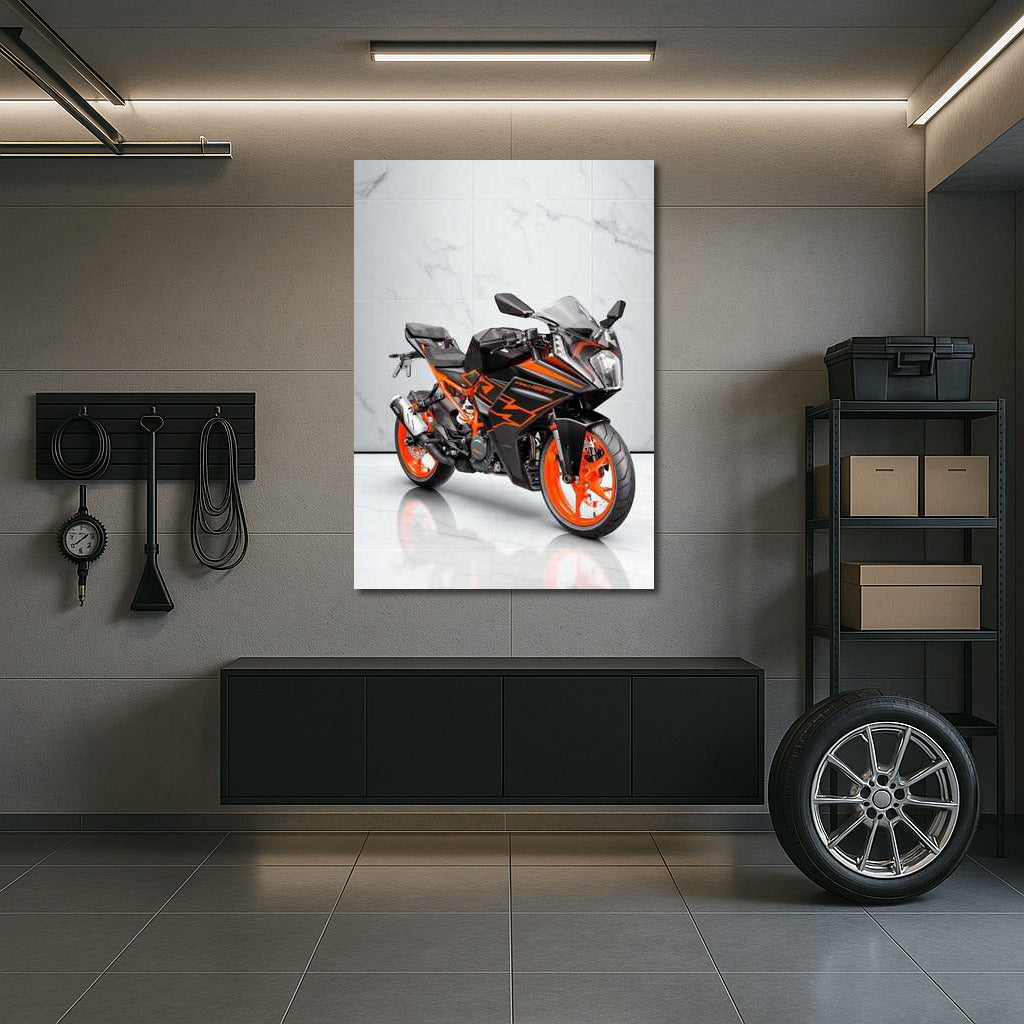 Speed and Style: KTM RC 125 on Marble Backdrop