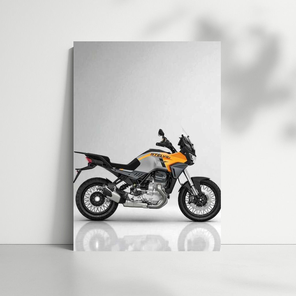 Elegance and Speed: Moto Guzzi Stelvio in Minimalist Style