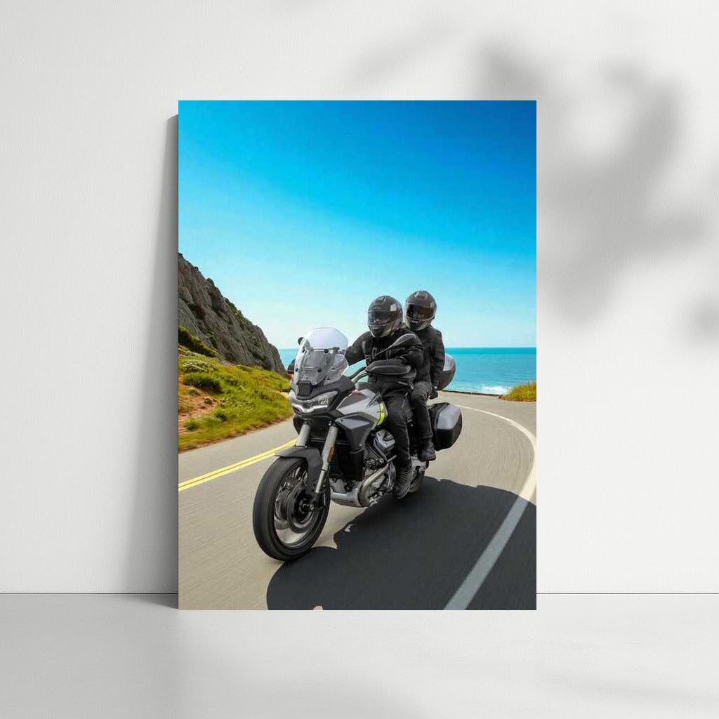 Freedom and Speed: Moto Guzzi Stelvio on the Seashore