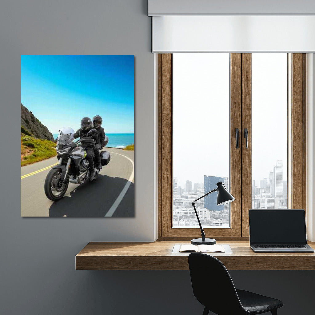 Freedom and Speed: Moto Guzzi Stelvio on the Seashore