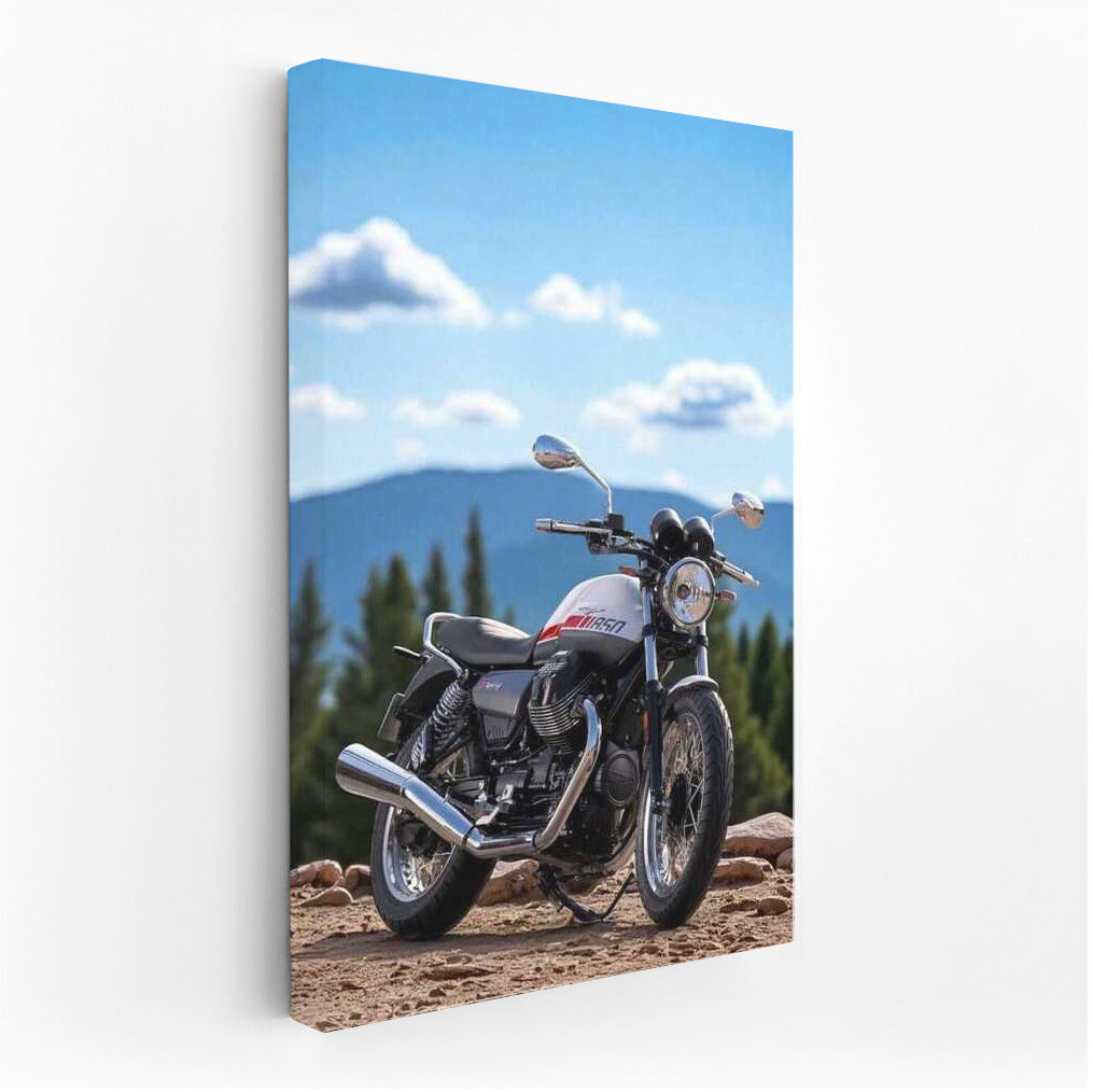 Freedom's Peak: Moto Guzzi V7 on Rocky Peak