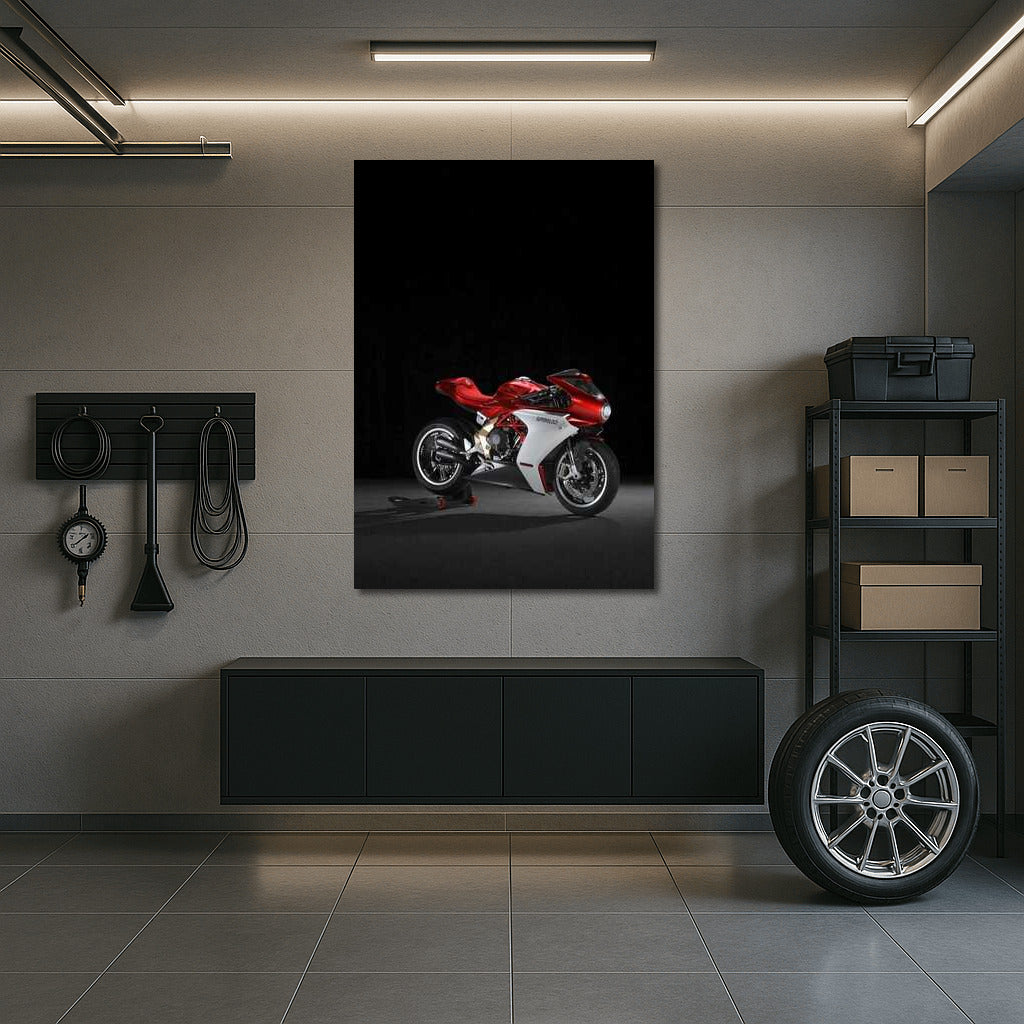 MV Agusta Superveloce 800: Elegance of Speed on a Dark Background