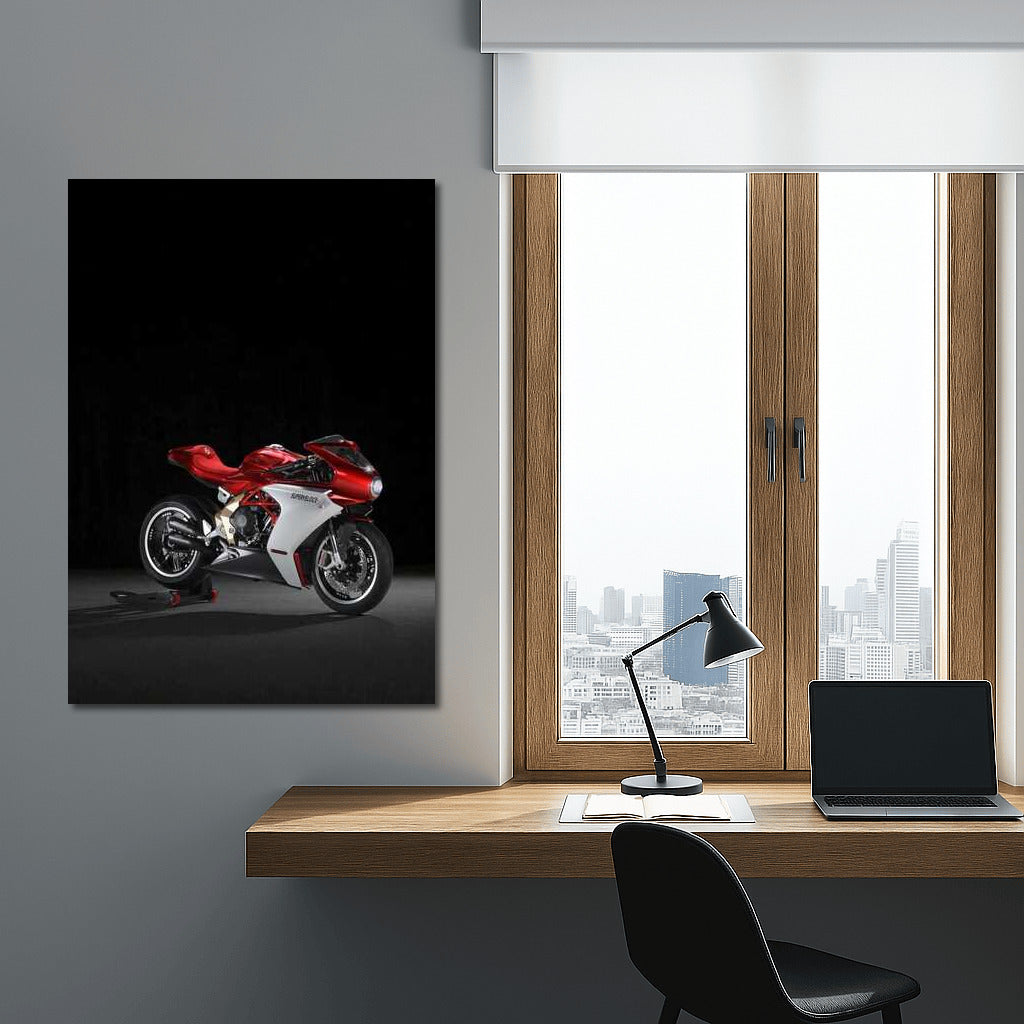 MV Agusta Superveloce 800: Elegance of Speed on a Dark Background