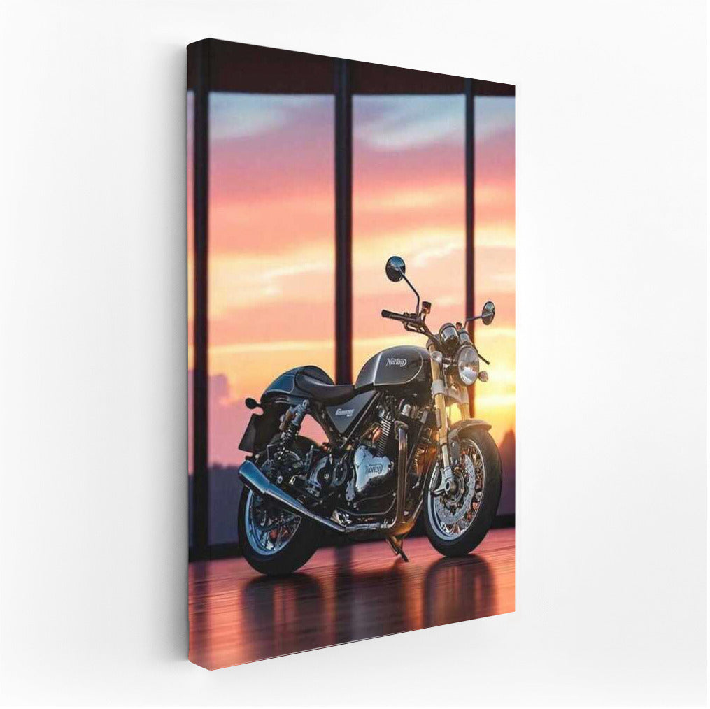 Sunset Symphony: Norton Commando 961 in Motion