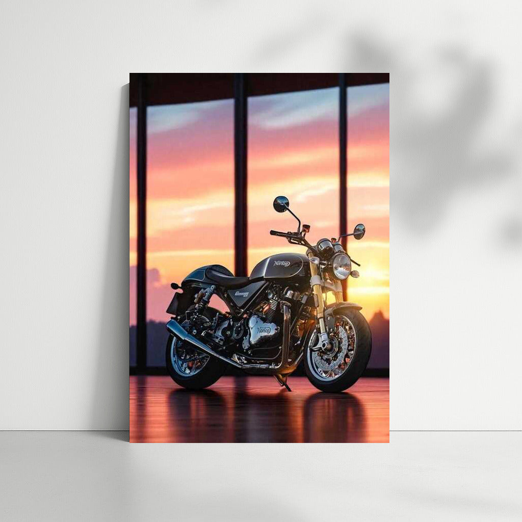 Sunset Symphony: Norton Commando 961 in Motion
