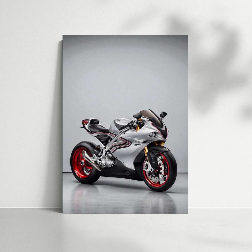 Elegant speed: Norton V4SV Superbike on a gray background