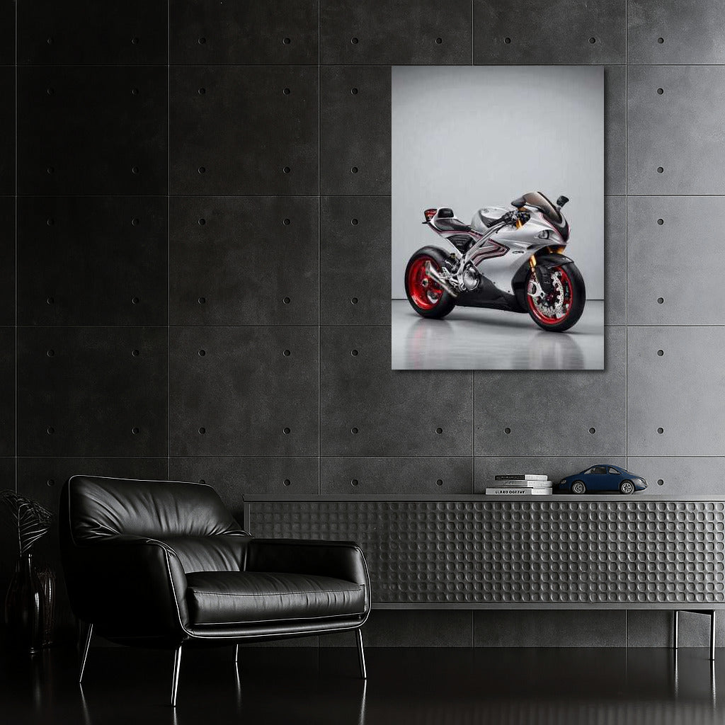 Elegant speed: Norton V4SV Superbike on a gray background
