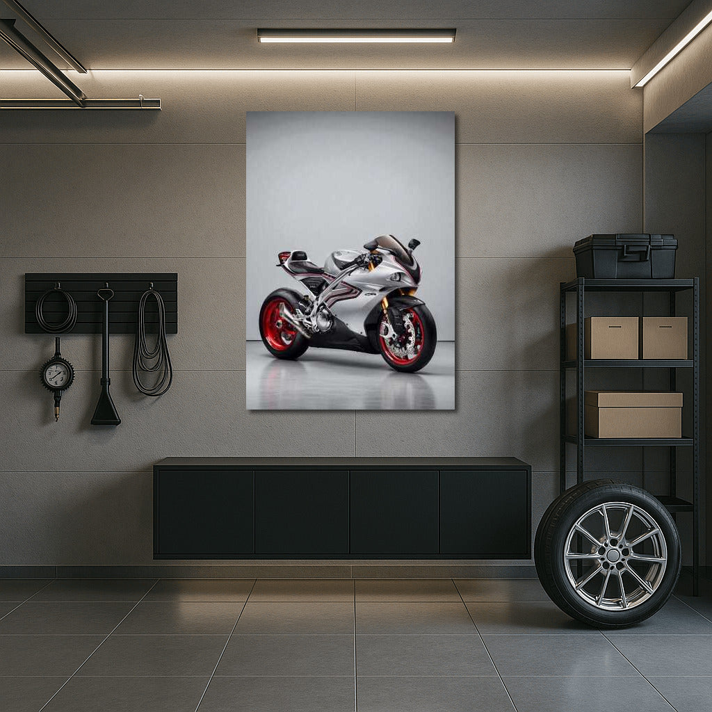 Elegant speed: Norton V4SV Superbike on a gray background