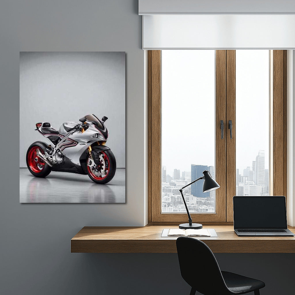 Elegant speed: Norton V4SV Superbike on a gray background