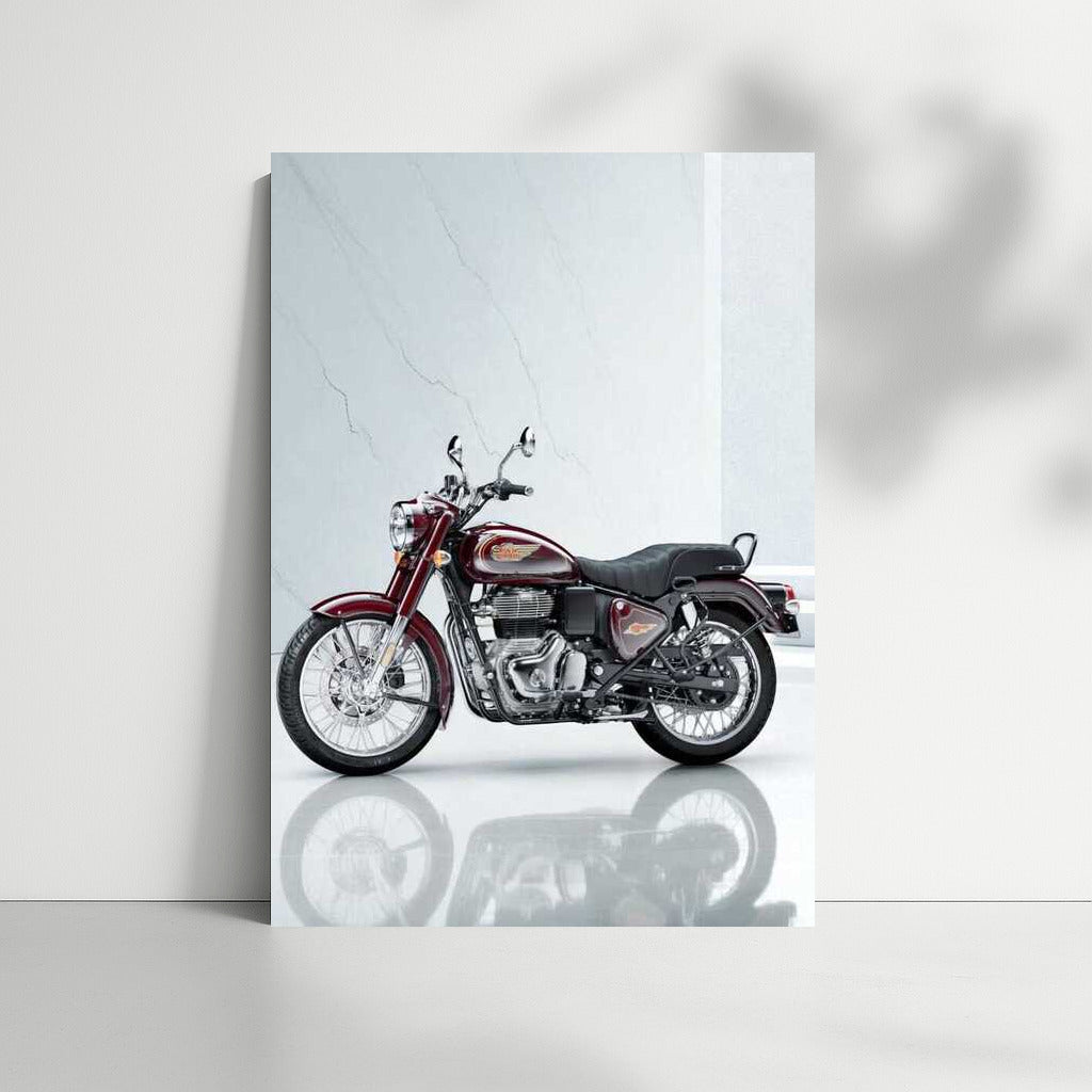 Royal Enfield Bullet 350: Elegance and Speed on a Marble Backdrop