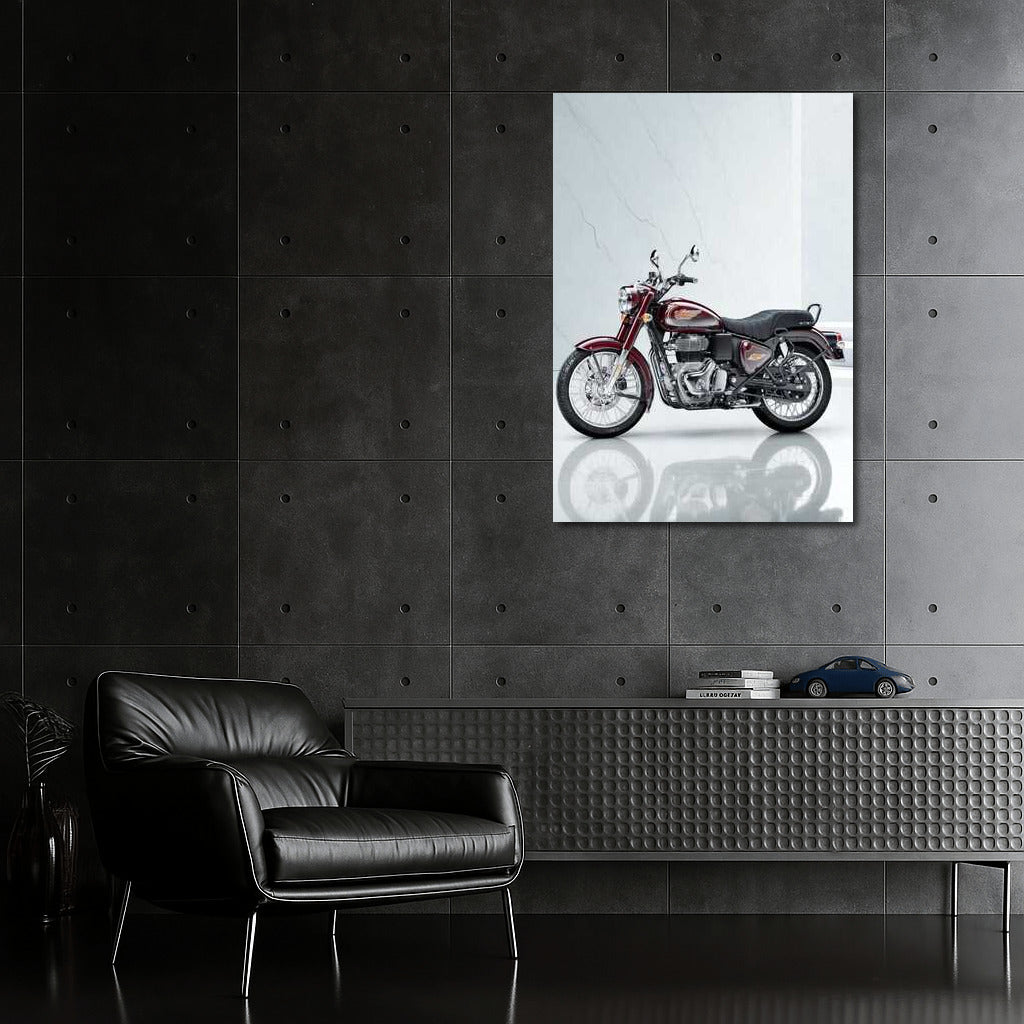 Royal Enfield Bullet 350: Elegance and Speed on a Marble Backdrop