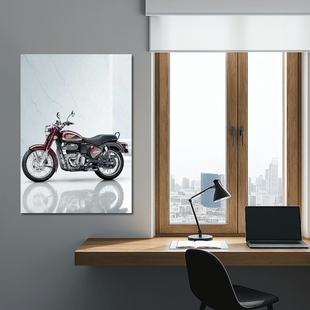 Royal Enfield Bullet 350: Elegance and Speed on a Marble Backdrop