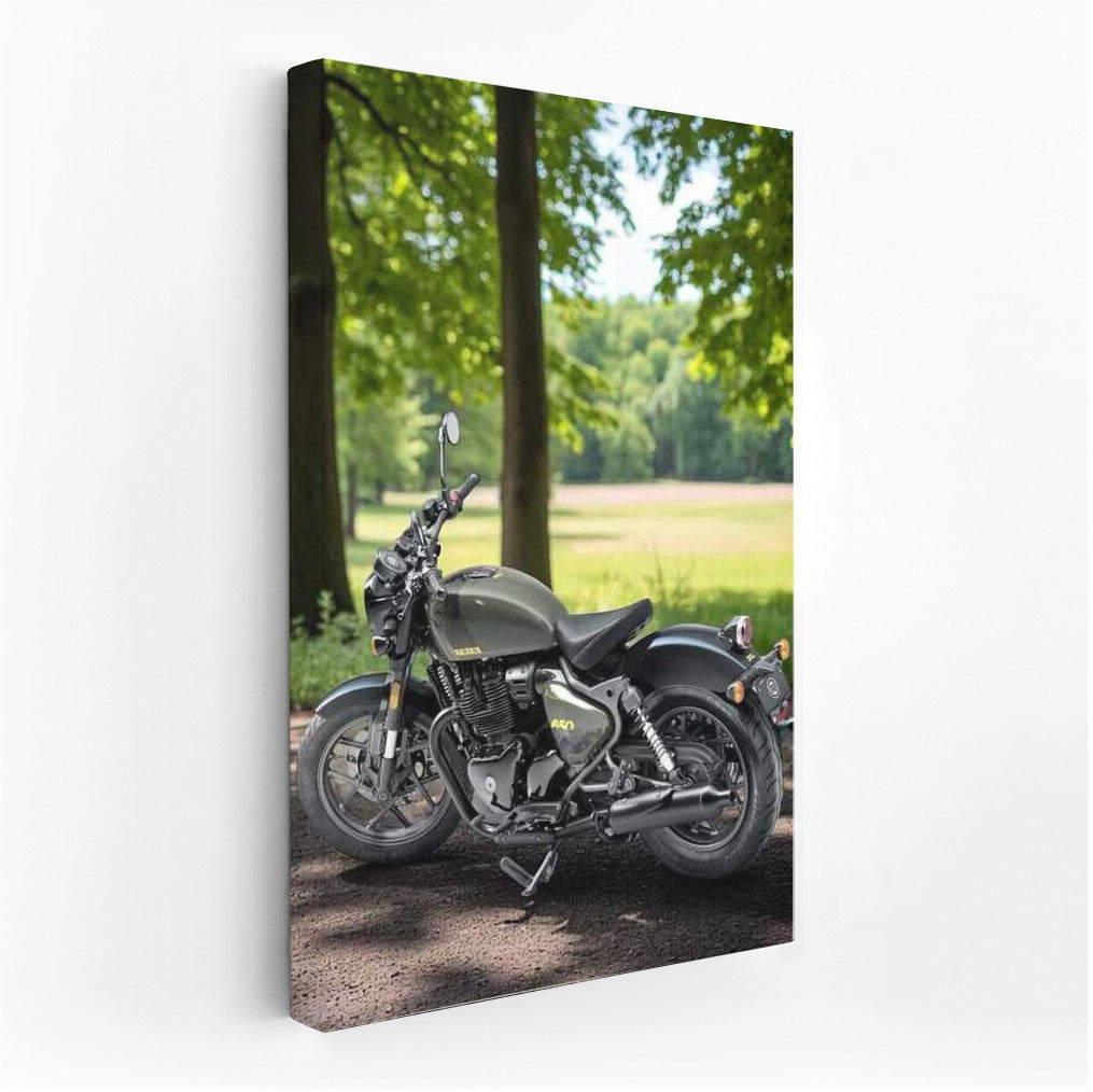 Freedom in Motion: Royal Enfield Shotgun 650 on a Forest Trail