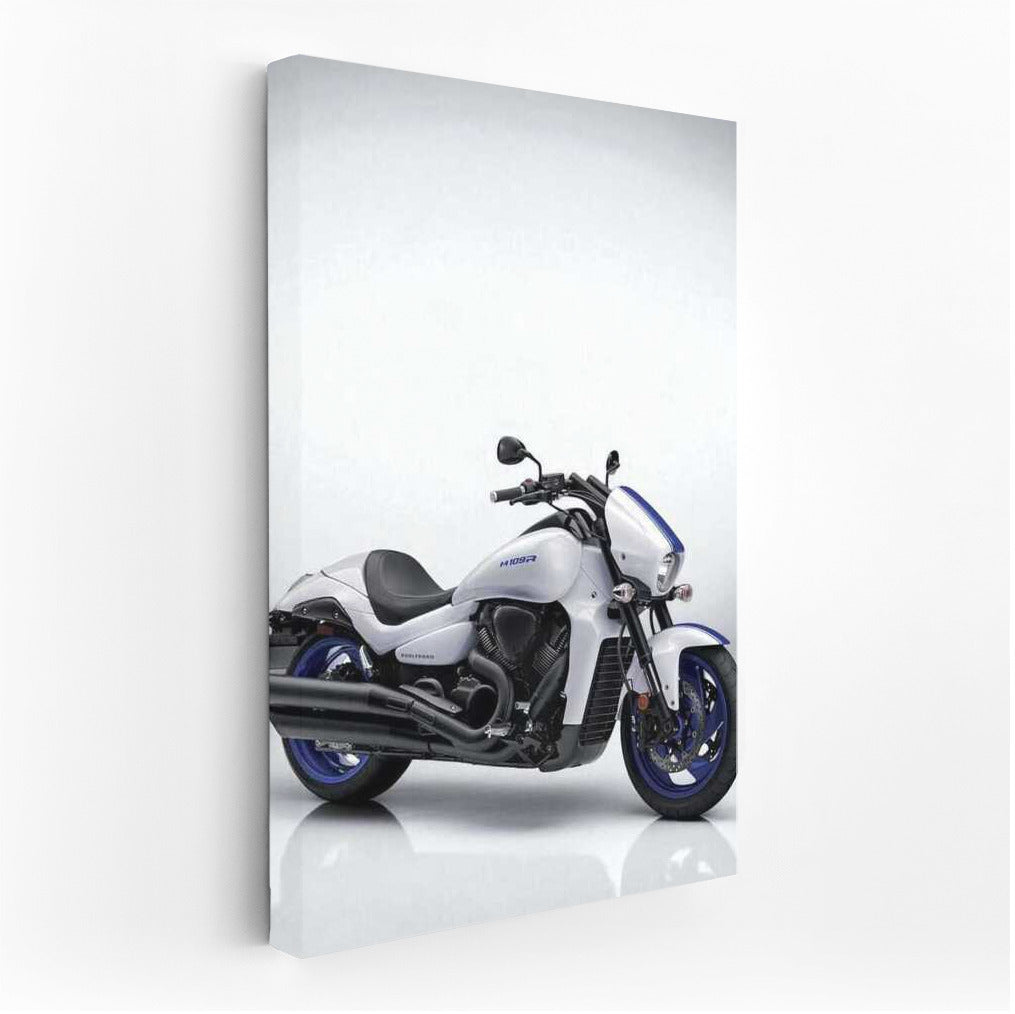 Speedy Elegant: Suzuki Motorcycle on Minimalistic Background