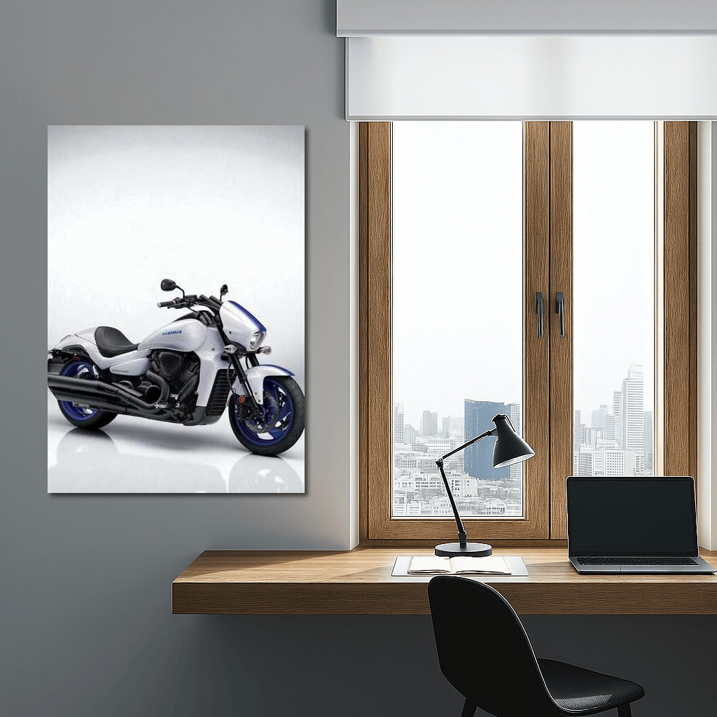 Speedy Elegant: Suzuki Motorcycle on Minimalistic Background