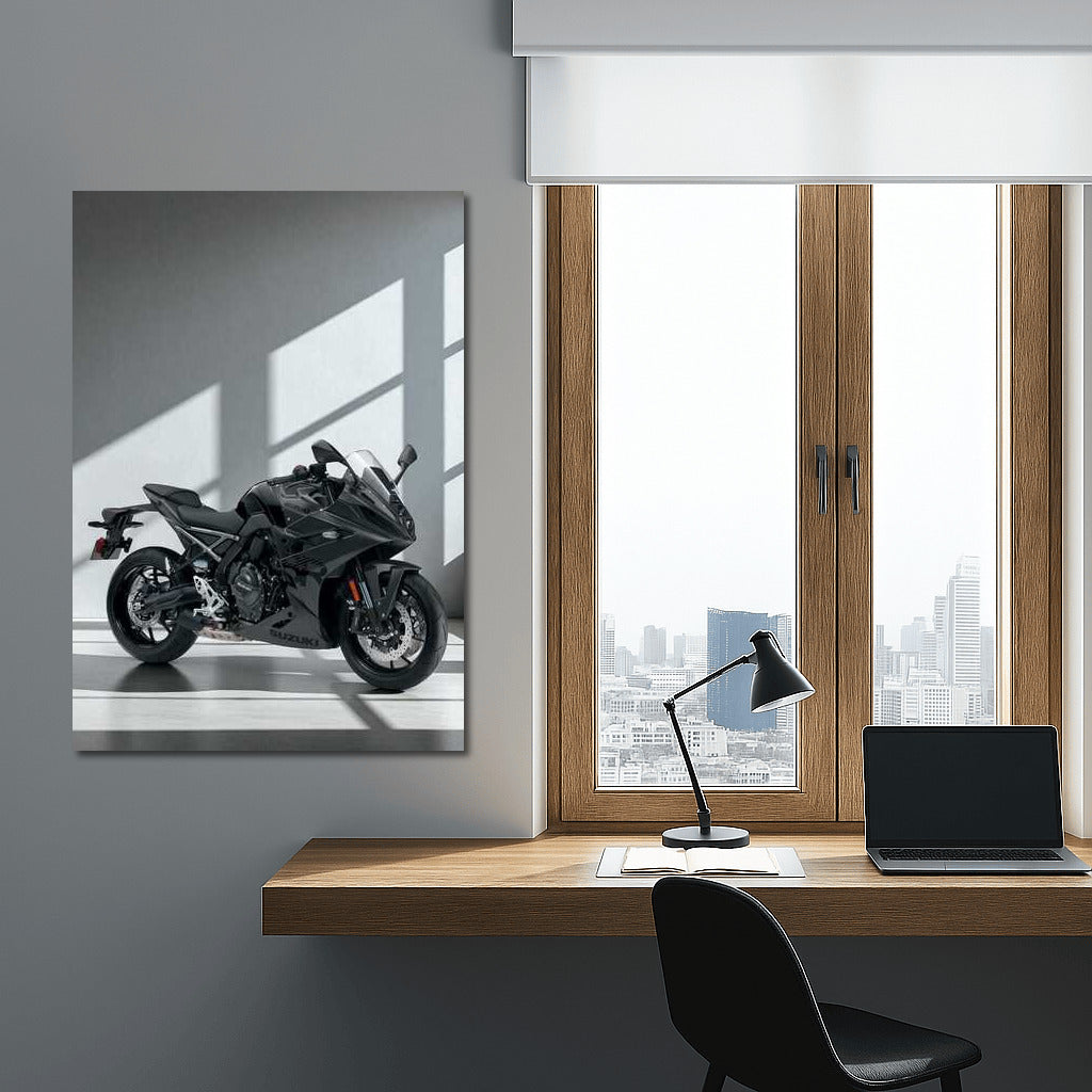 Speed and Style: 2025 Suzuki GSX 8R on Gray Background