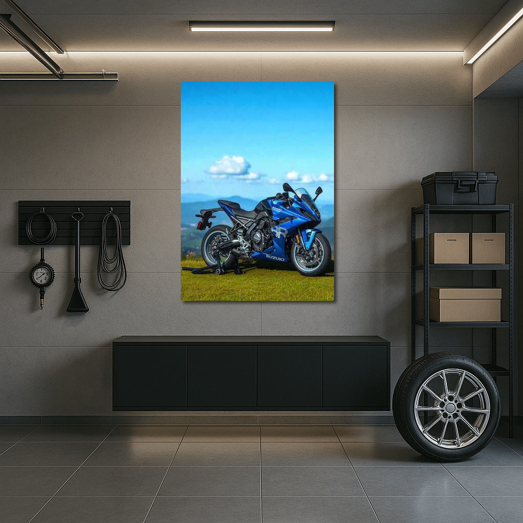 Freedom Peak: Suzuki GSX R with a Valley in the Background