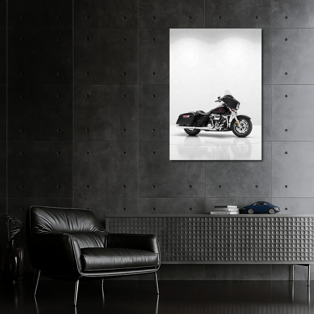 Freedom on the Road: Harley Davidson Electra Glide in Minimalist Style