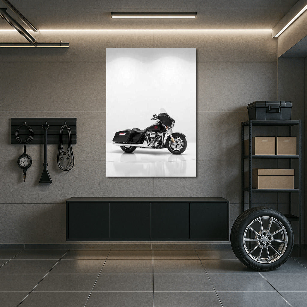Freedom on the Road: Harley Davidson Electra Glide in Minimalist Style
