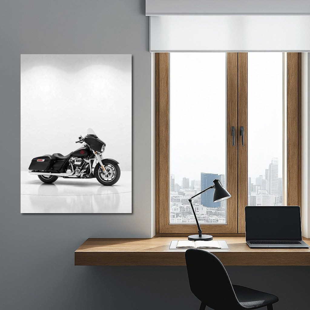 Freedom on the Road: Harley Davidson Electra Glide in Minimalist Style