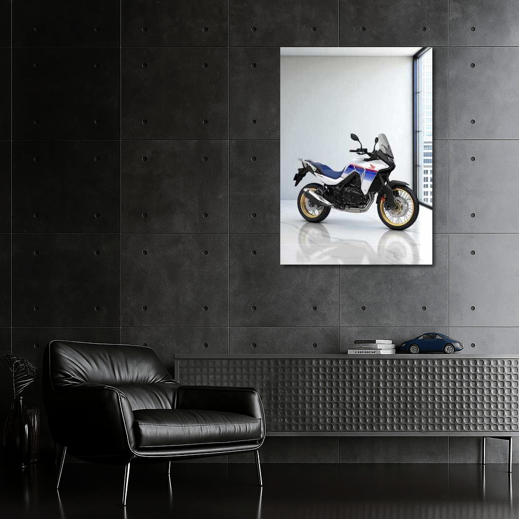 Honda XL750 Transalp: Freedom and Dynamics on a White Background