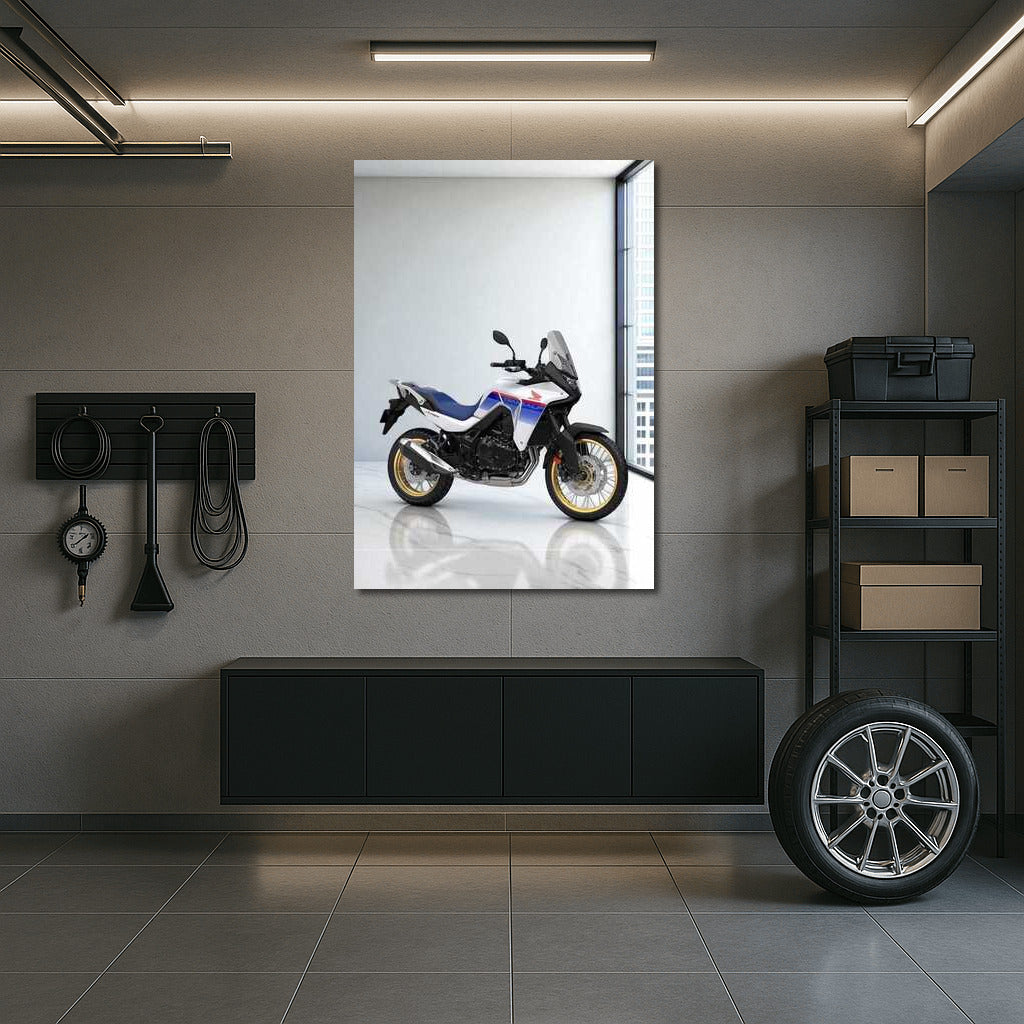 Honda XL750 Transalp: Freedom and Dynamics on a White Background