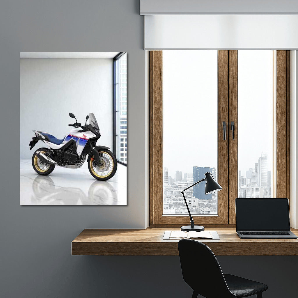 Honda XL750 Transalp: Freedom and Dynamics on a White Background