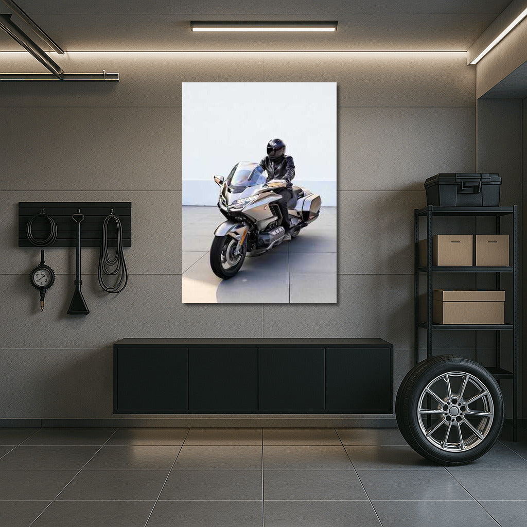 Freedom and Style: Honda Gold Wing on Minimalistic Background