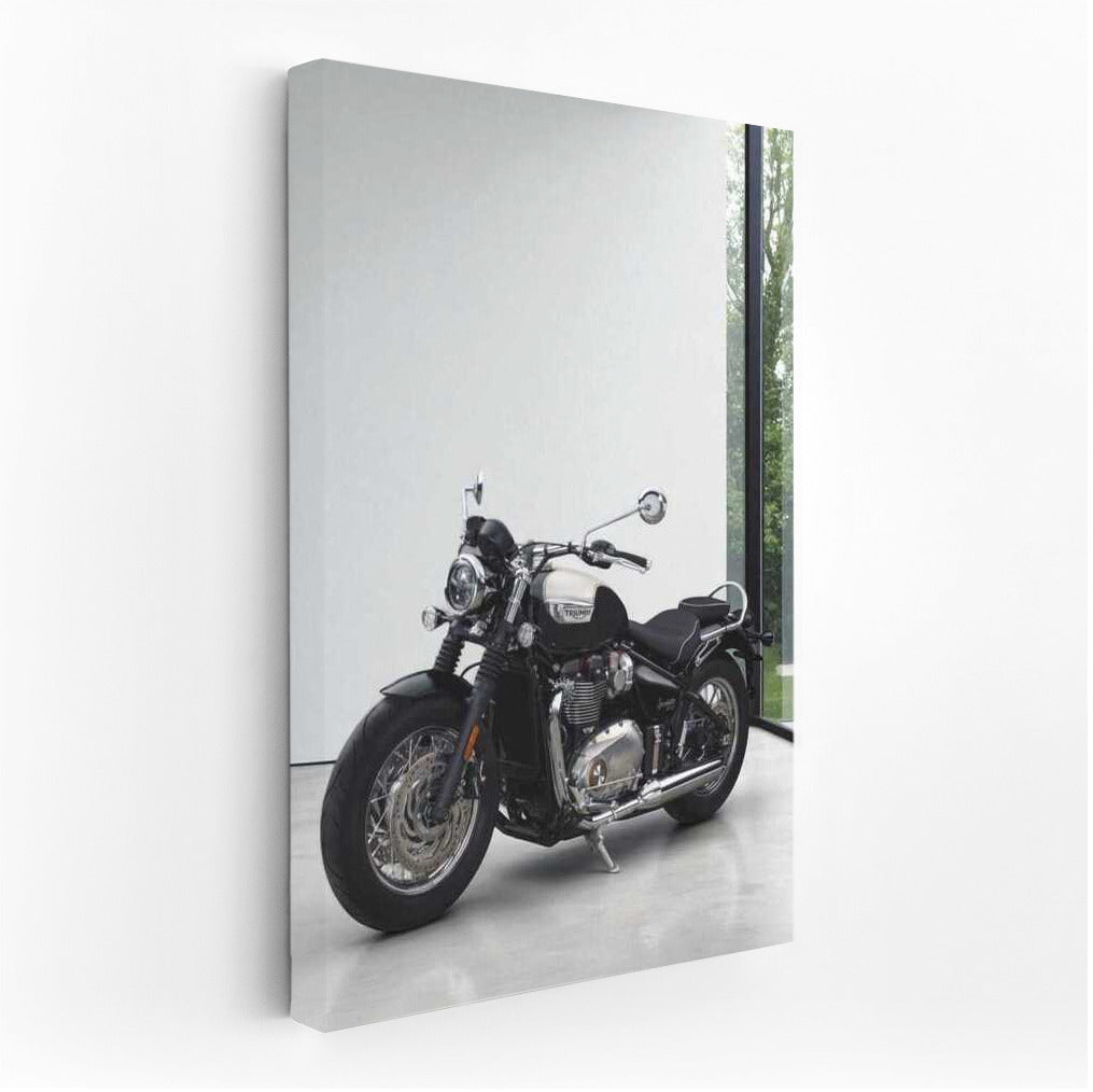 Triumphant Elegance: Triumph Bonneville Speedmaster on a Minimalistic Background
