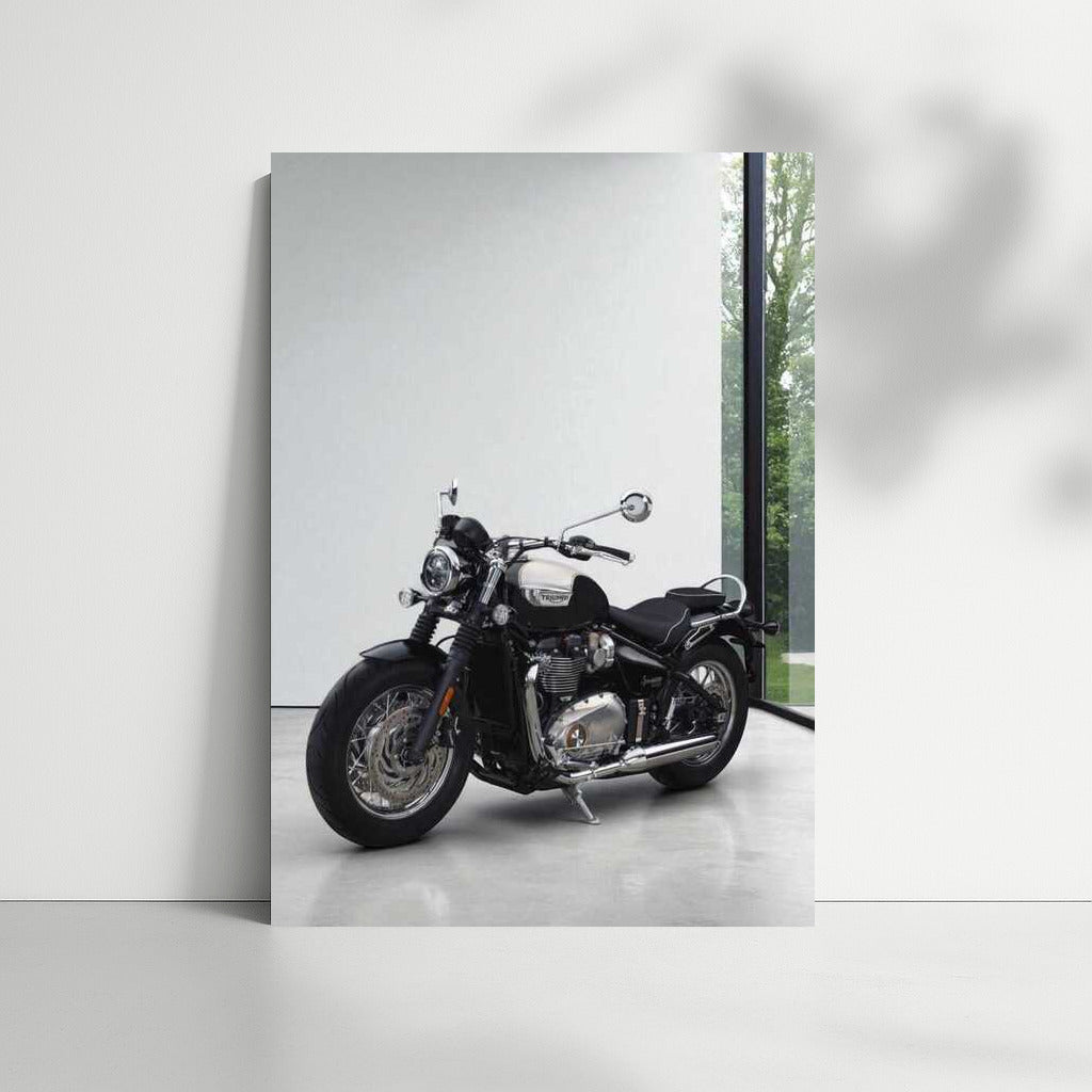 Triumphant Elegance: Triumph Bonneville Speedmaster on a Minimalistic Background