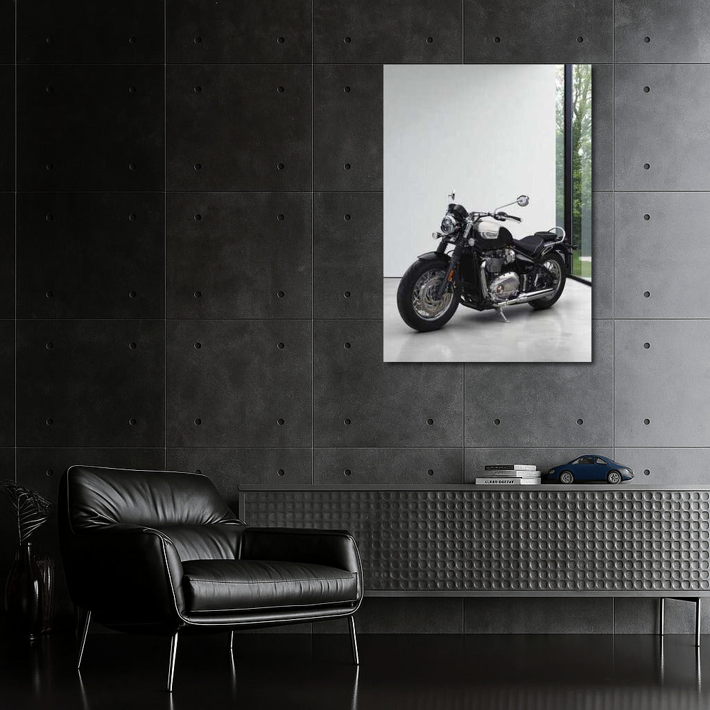 Triumphant Elegance: Triumph Bonneville Speedmaster on a Minimalistic Background