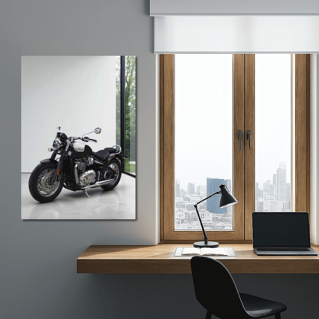 Triumphant Elegance: Triumph Bonneville Speedmaster on a Minimalistic Background