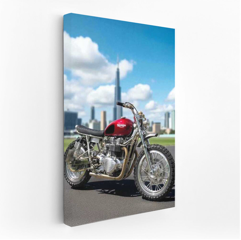 Freedom on the Road: Triumph Bonneville T100 with Cityscape