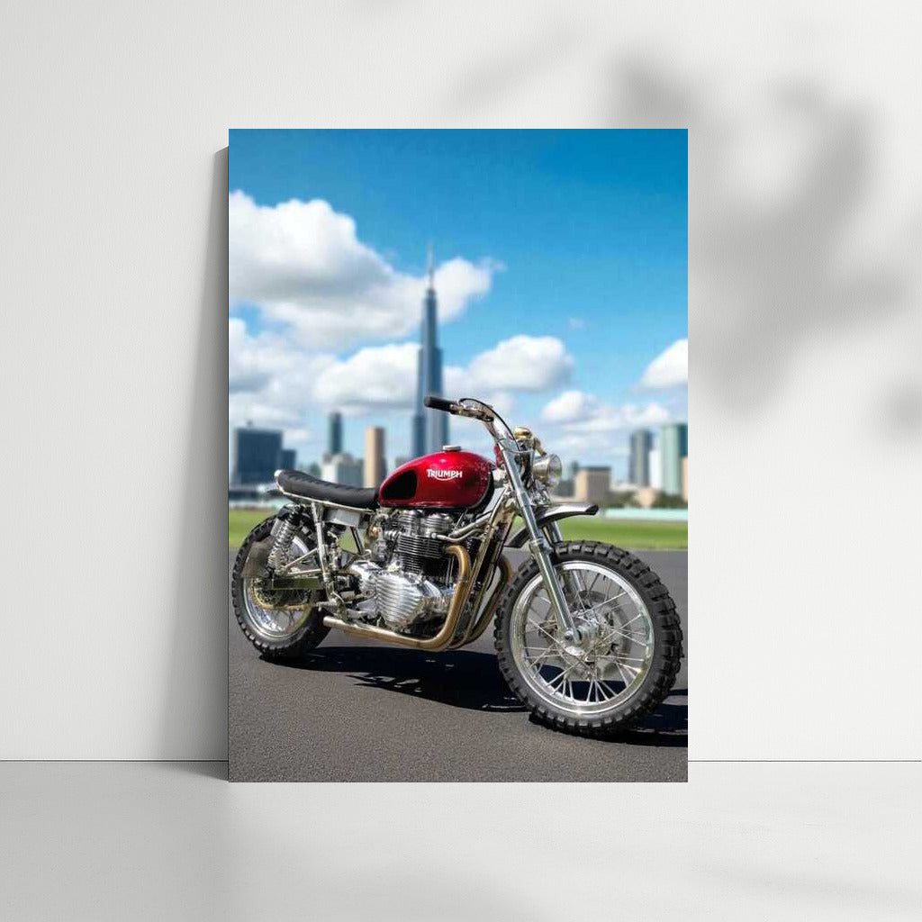 Freedom on the Road: Triumph Bonneville T100 with Cityscape