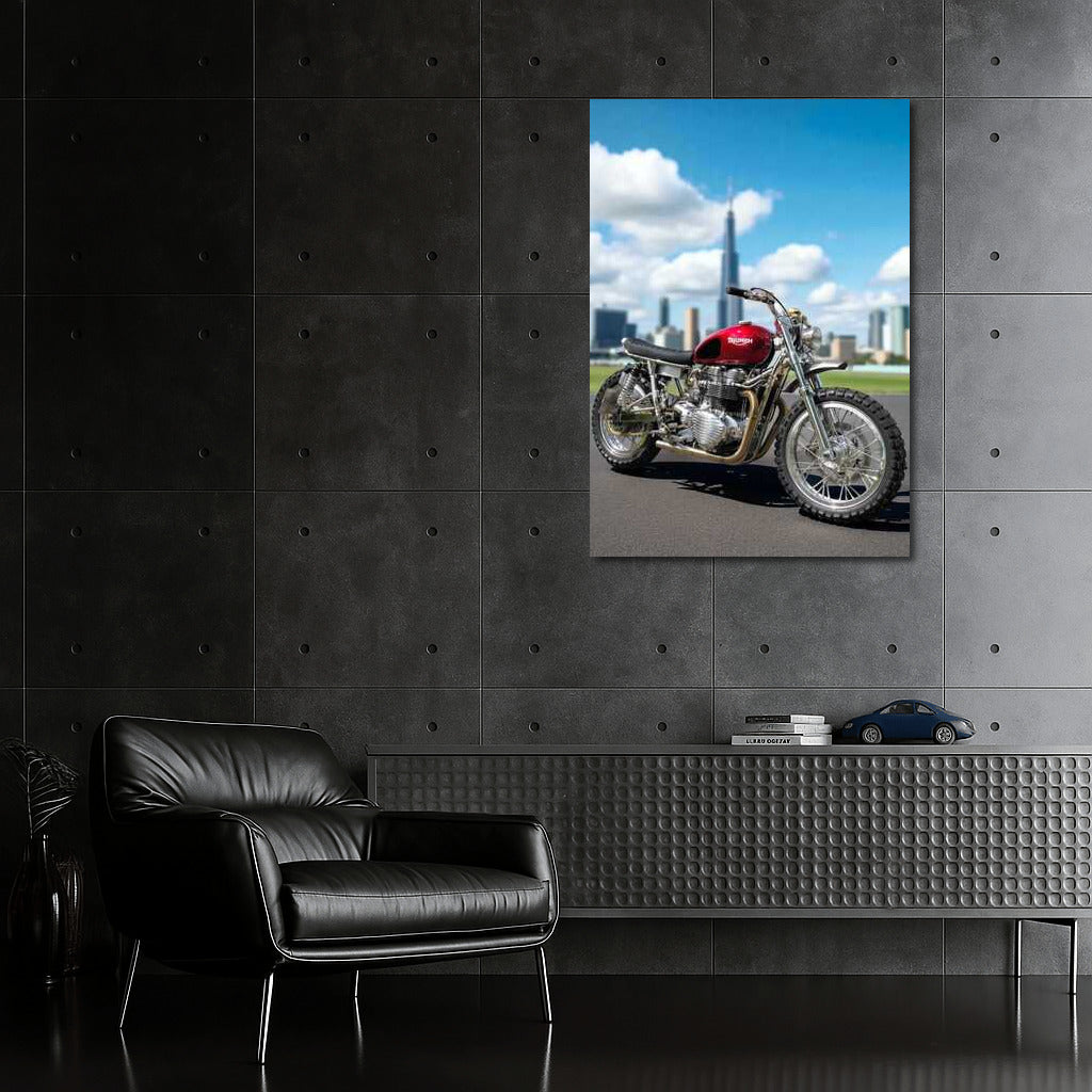 Freedom on the Road: Triumph Bonneville T100 with Cityscape