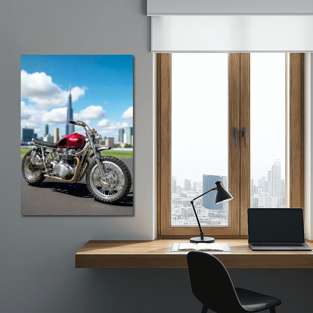 Freedom on the Road: Triumph Bonneville T100 with Cityscape