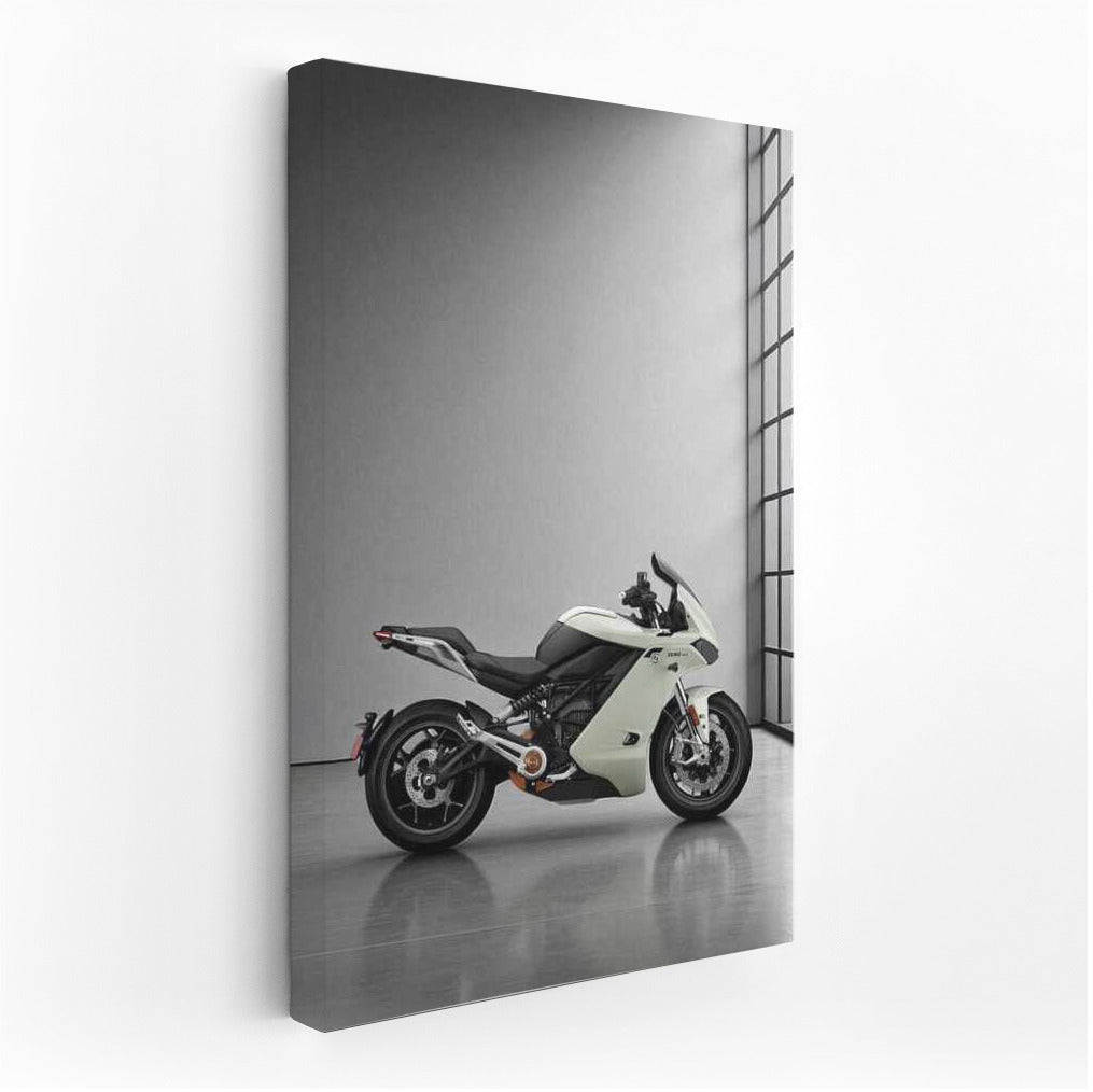 Electric motorcycle Zero SR S on a gray background
