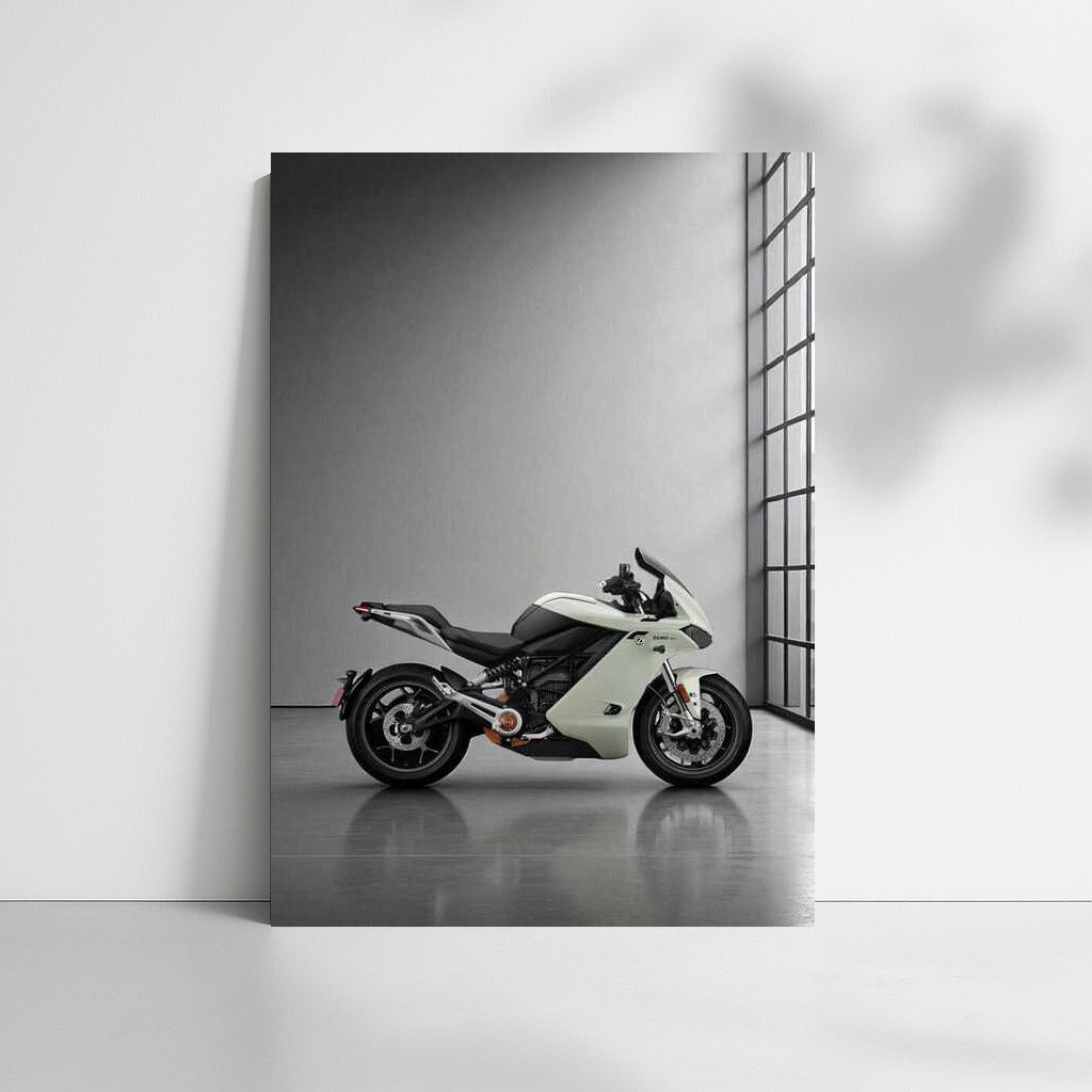 Electric motorcycle Zero SR S on a gray background