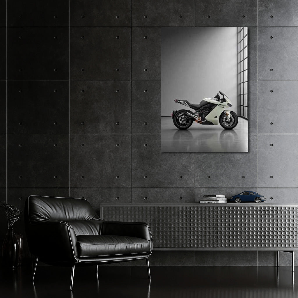 Electric motorcycle Zero SR S on a gray background