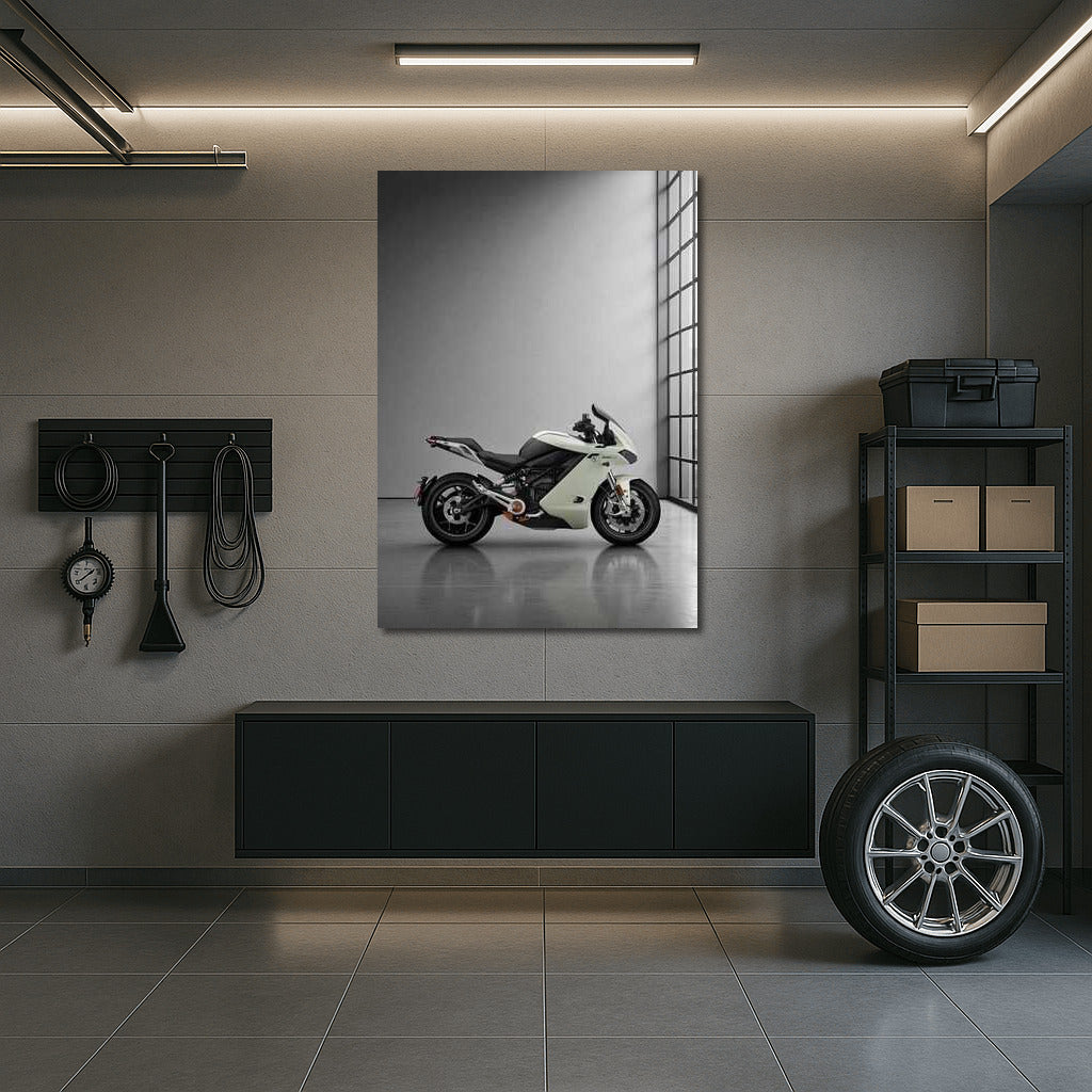 Electric motorcycle Zero SR S on a gray background