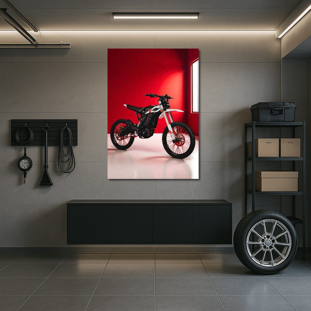 Zero XB Energy: Electric Motorcycle On Red Background