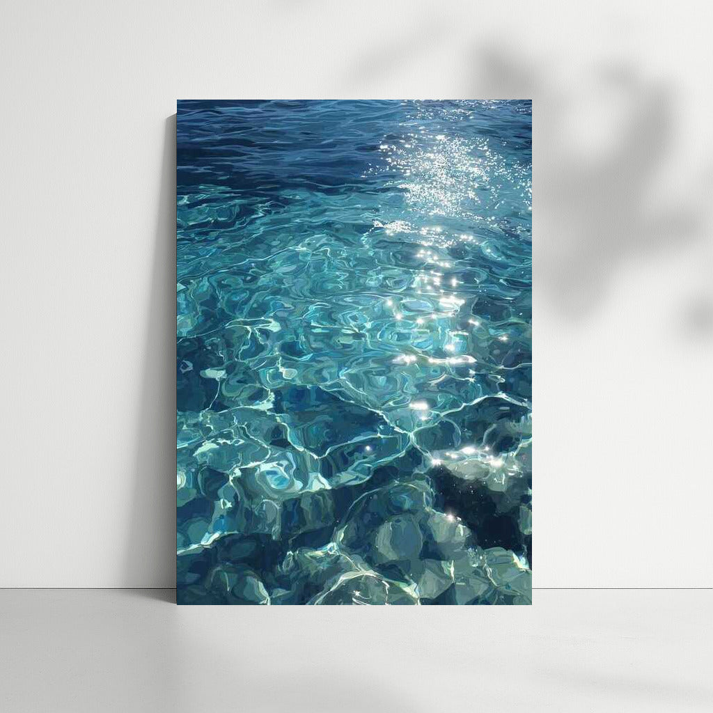 Sun Glare on Blue Depths: Water Landscape