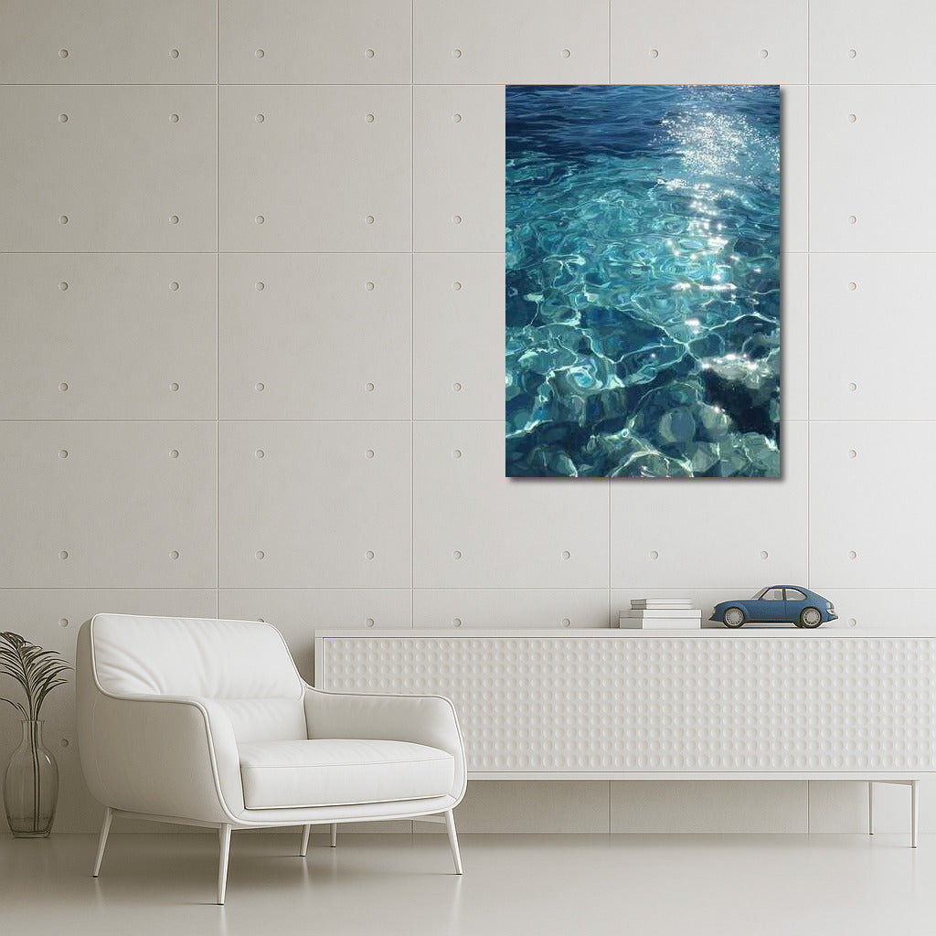Sun Glare on Blue Depths: Water Landscape