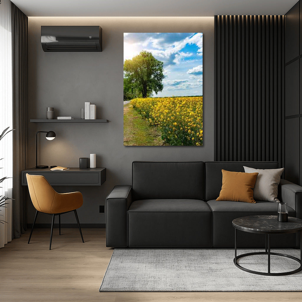 Summer Landscape: Bright Fields and Serene Skies