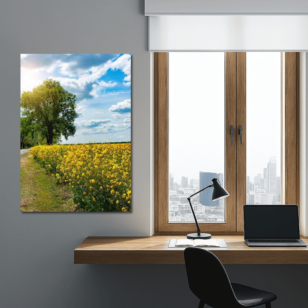 Summer Landscape: Bright Fields and Serene Skies