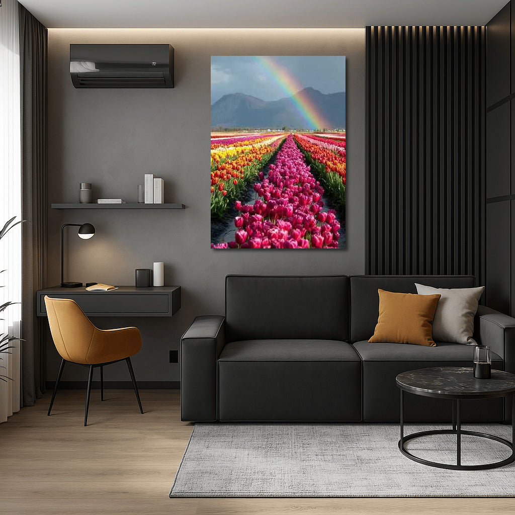 Spring Tulip Carpet: Rainbow Over the Mountains