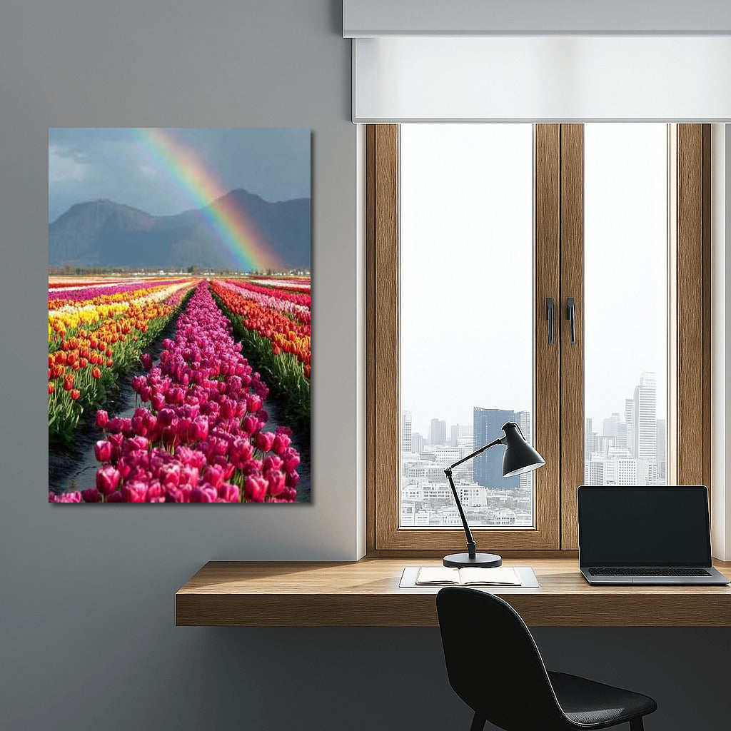 Spring Tulip Carpet: Rainbow Over the Mountains