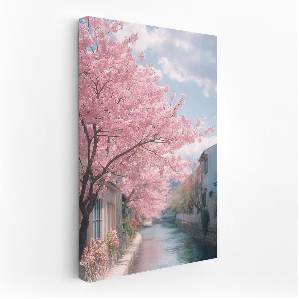 Spring Channel: Pink Trees and Pastel Freshness